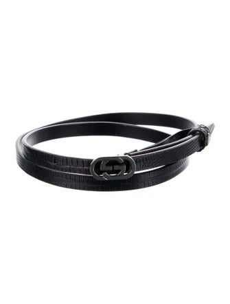 Gucci Interlocking G Logo Skinny Belt
