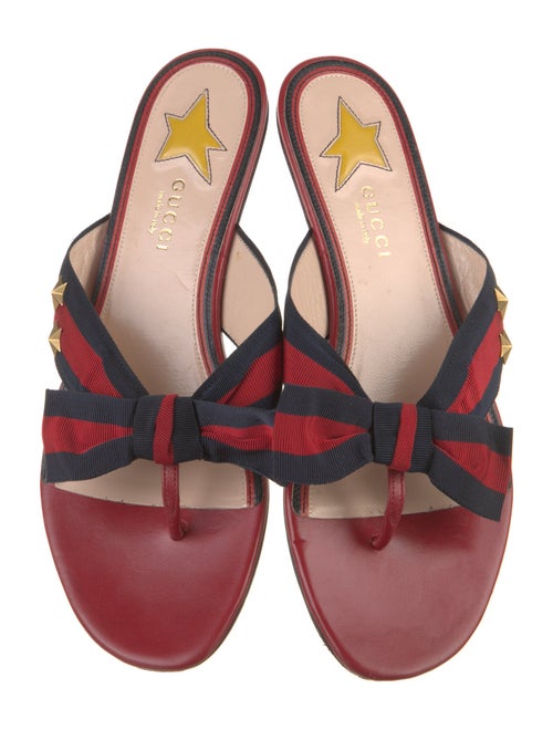 Gucci Web Accent Leather Slides