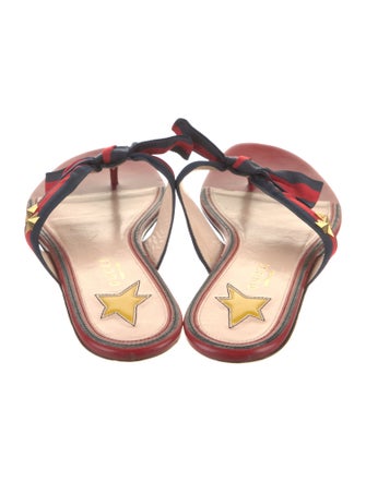 Gucci Web Accent Leather Slides