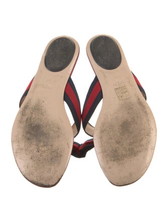 Gucci Web Accent Leather Slides