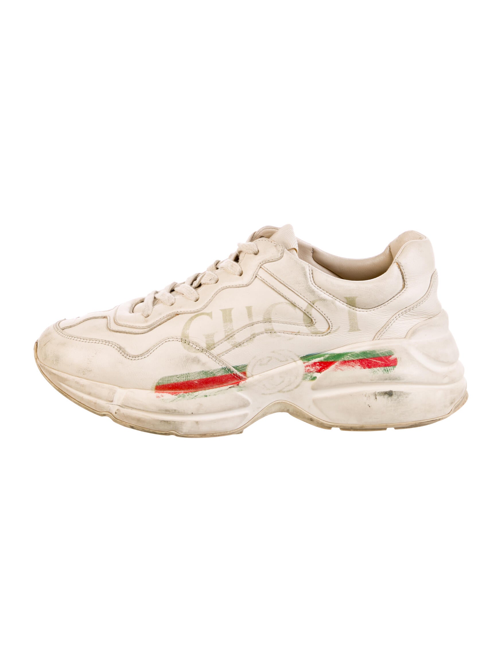 Gucci Web Accent Leather Chunky Sneakers
