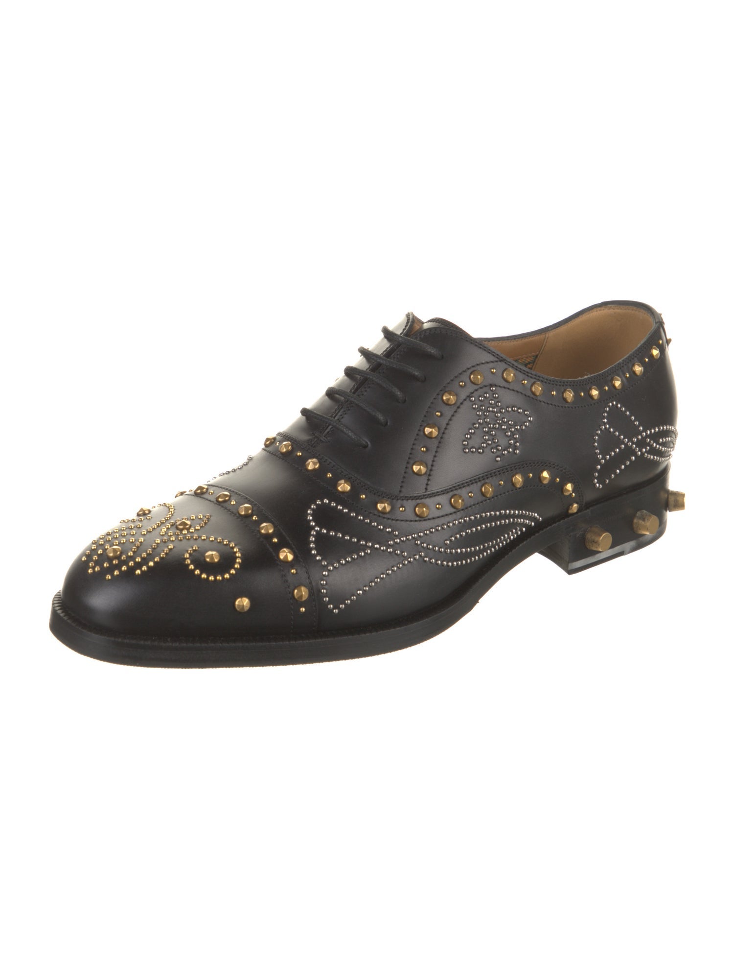 Gucci Leather Studded Accents Oxfords