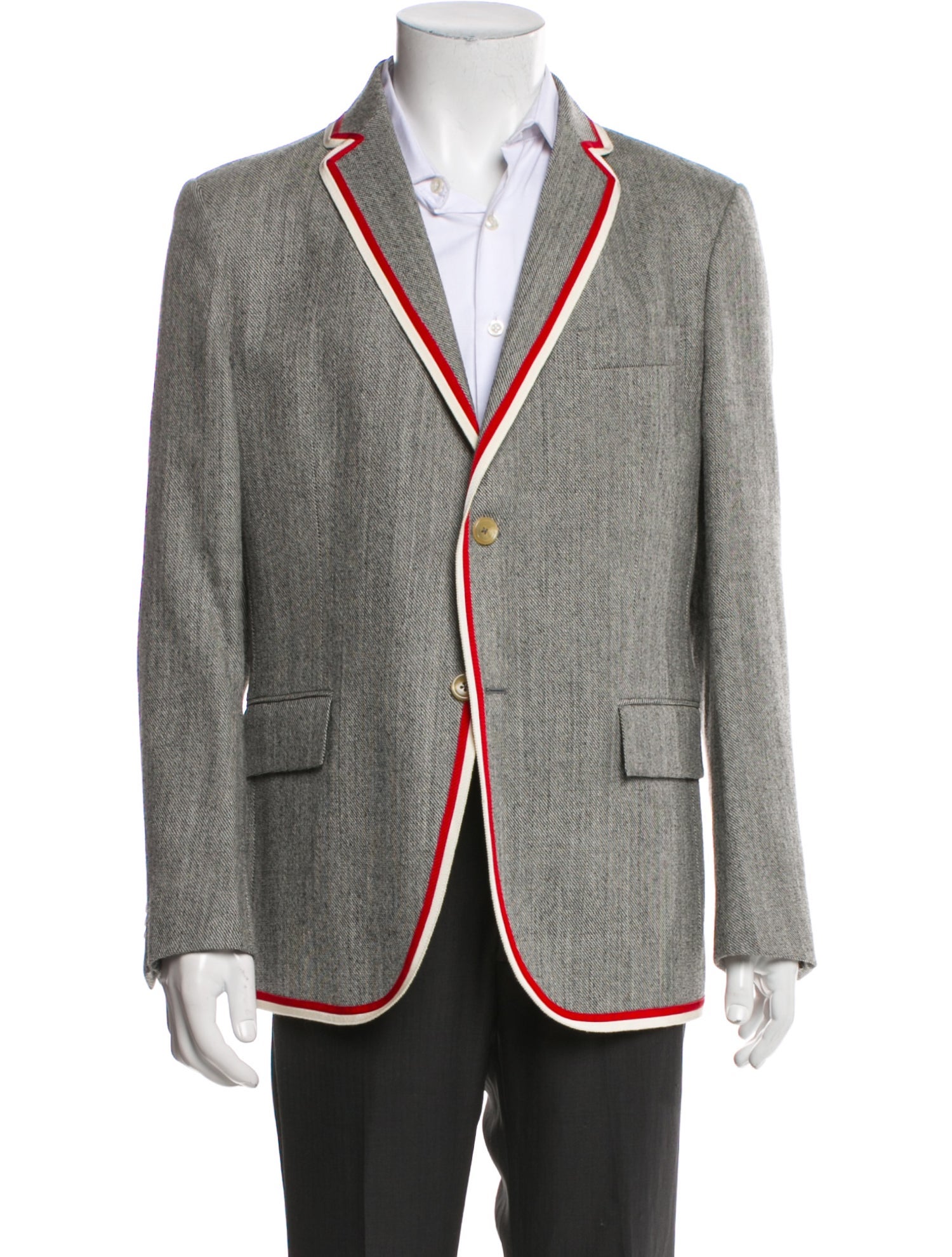 Gucci Wool Grosgrain Trim Blazer