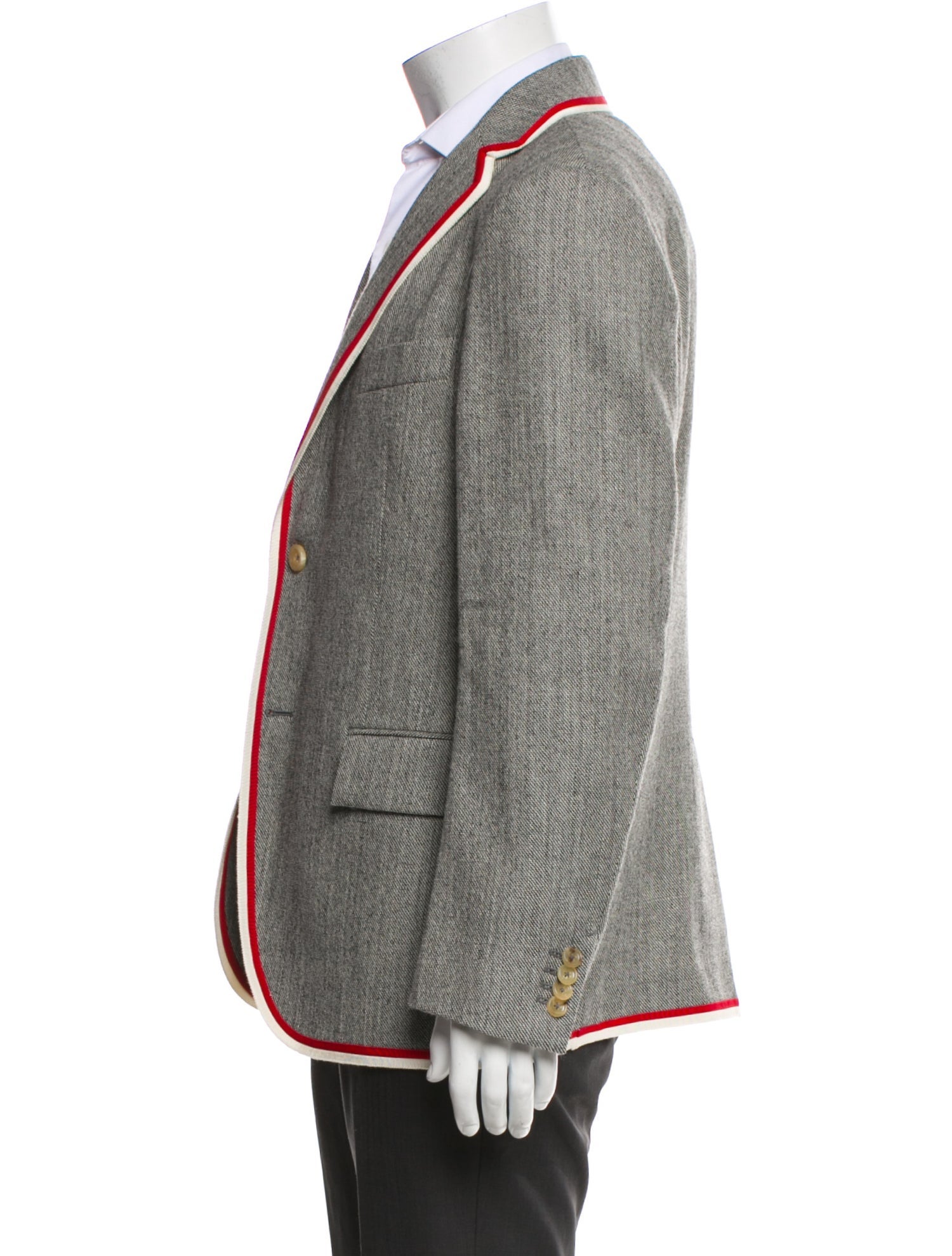Gucci Wool Grosgrain Trim Blazer
