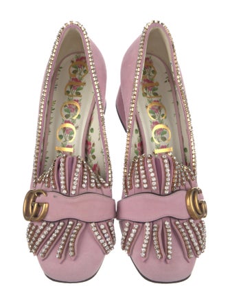 Gucci Double G Logo Suede Pumps
