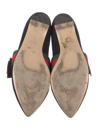 Gucci Web Accent Suede Mary Jane Flats