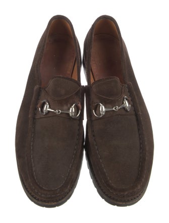 Gucci Horsebit Accent Suede Loafers