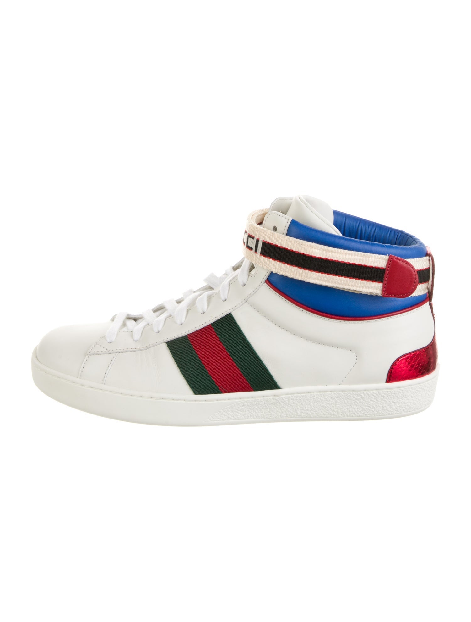Gucci Web Accent Leather Sneakers