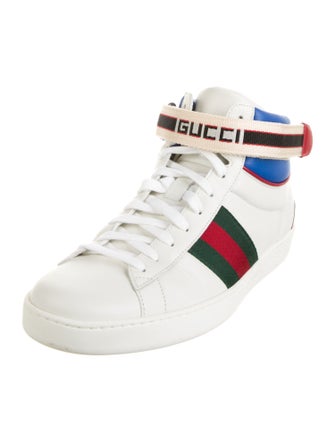 Gucci Web Accent Leather Sneakers