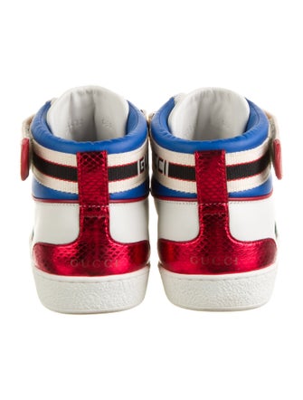 Gucci Web Accent Leather Sneakers