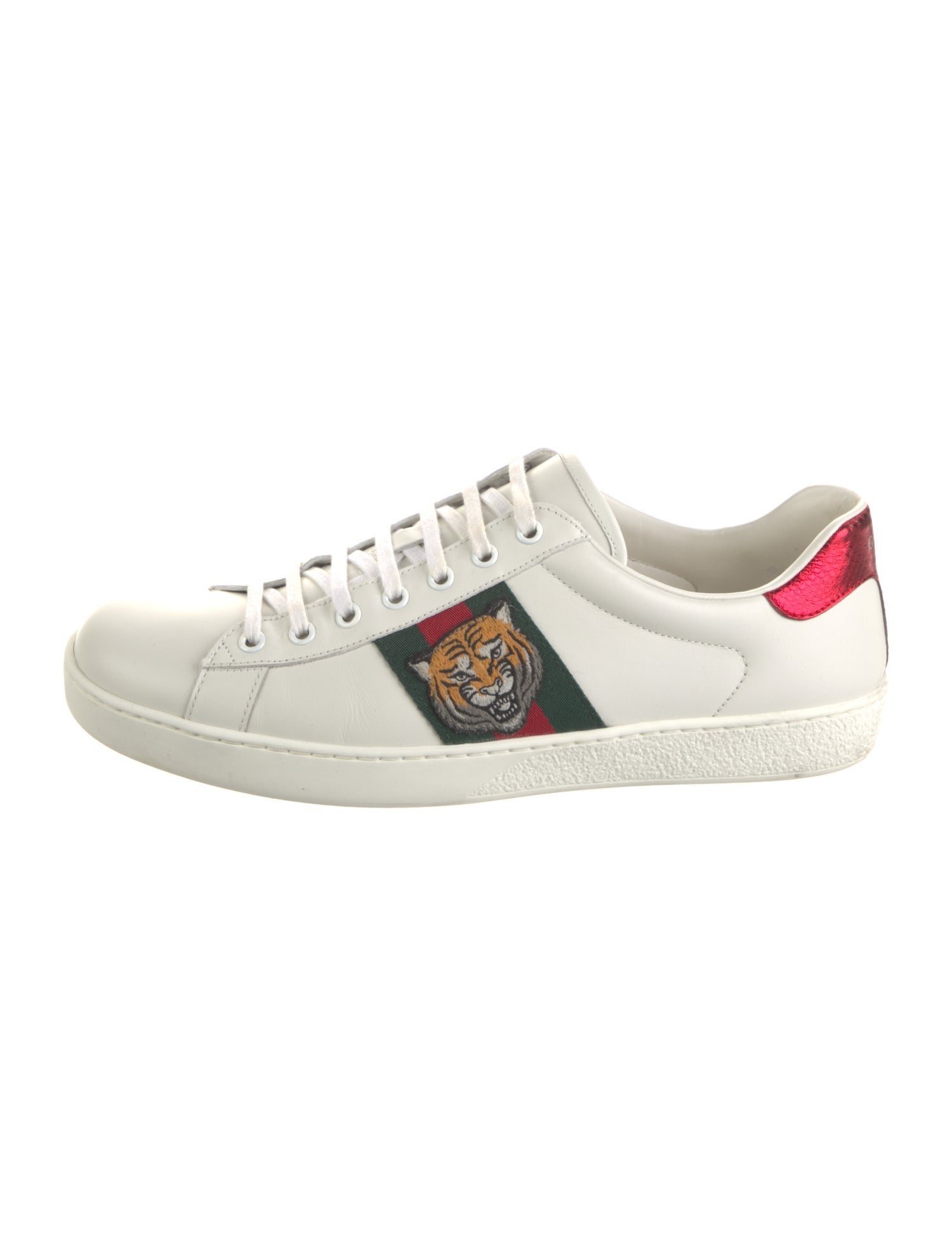 Gucci Web Accent Leather Sneakers