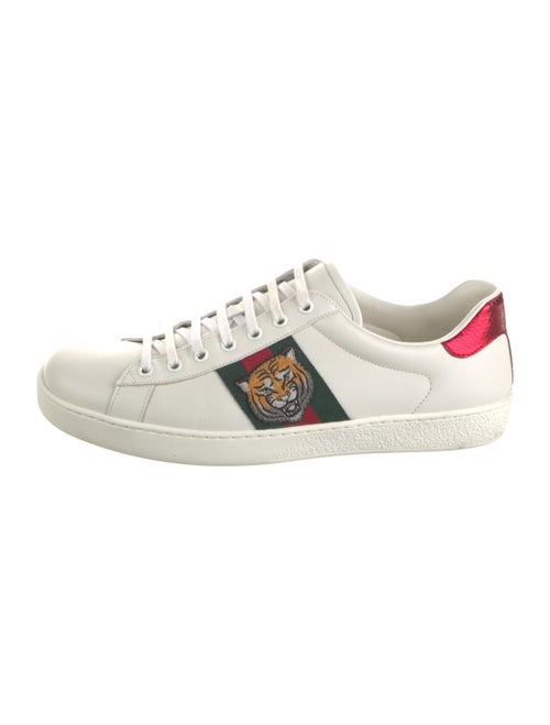 Gucci Web Accent Leather Sneakers