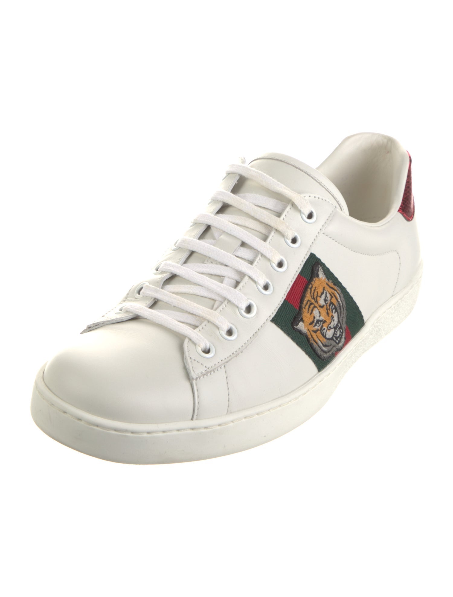 Gucci Web Accent Leather Sneakers