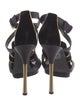 Gucci Velvet Leather Trim Embellishment Sandals