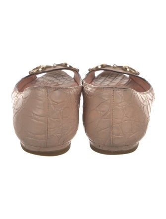 Gucci Horsebit Accent Alligator Ballet Flats