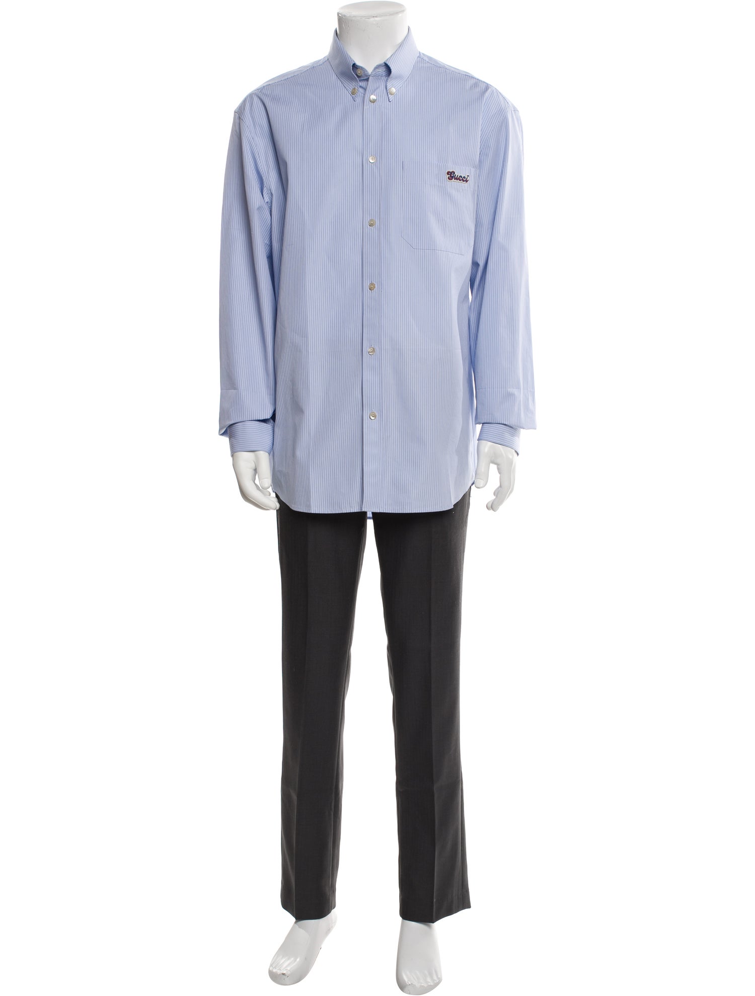 Gucci Interlocking G Logo Long Sleeve Dress Shirt