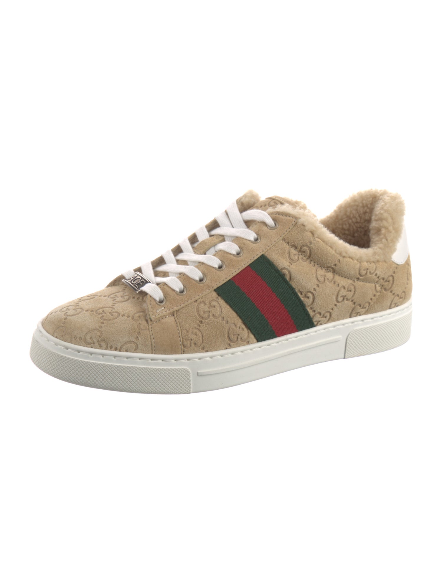 Gucci Web Accent Suede Sneakers