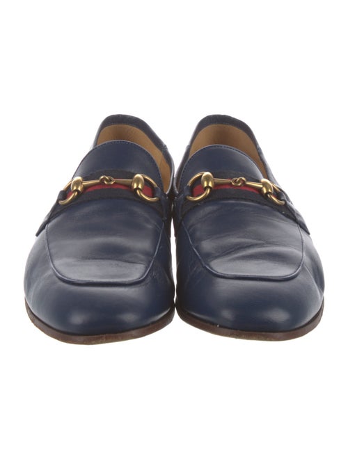 Gucci Web Accent Leather Loafers