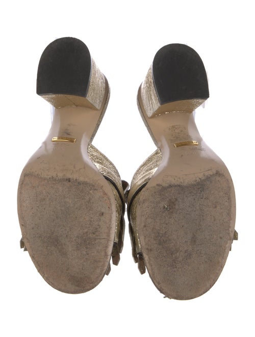 Gucci Double G Logo Leather Slides