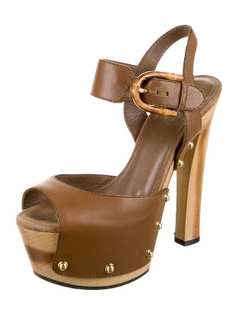 Gucci Leather Studded Accents Sandals