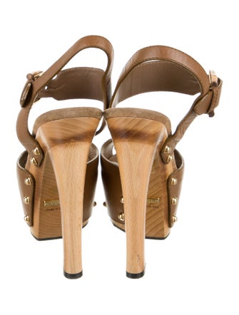 Gucci Leather Studded Accents Sandals