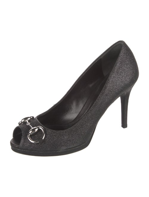Gucci Horsebit Accent Glitter Pumps