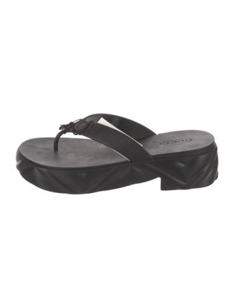 Gucci Chevron Rubber Flip Flops