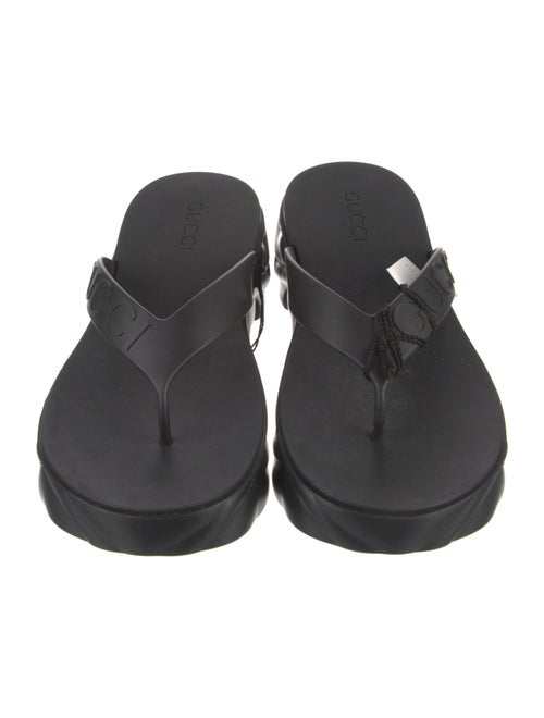 Gucci Chevron Rubber Flip Flops