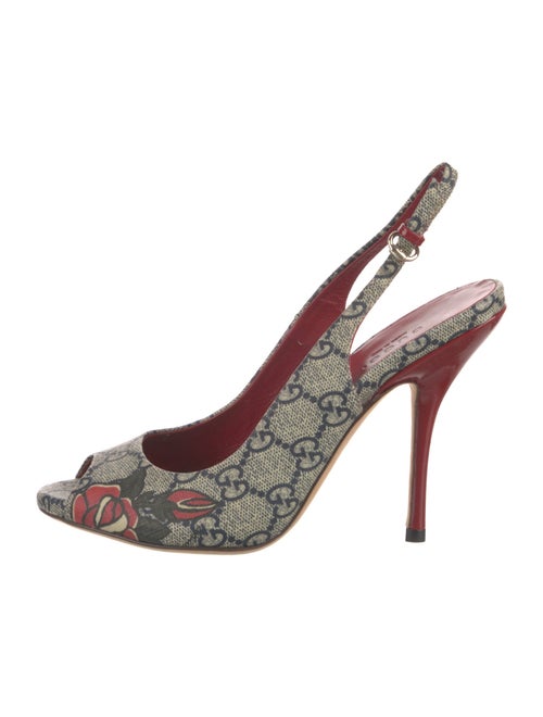 Gucci GG Supreme Slingback Pumps