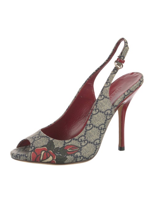 Gucci GG Supreme Slingback Pumps