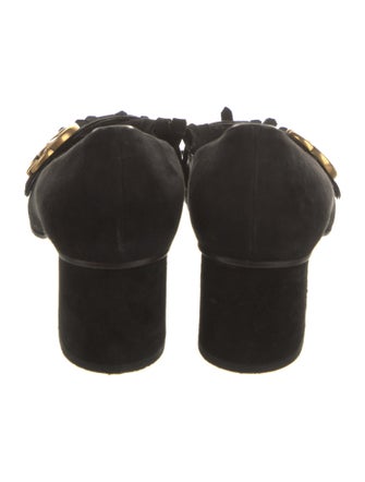 Gucci Double G Logo Suede Pumps