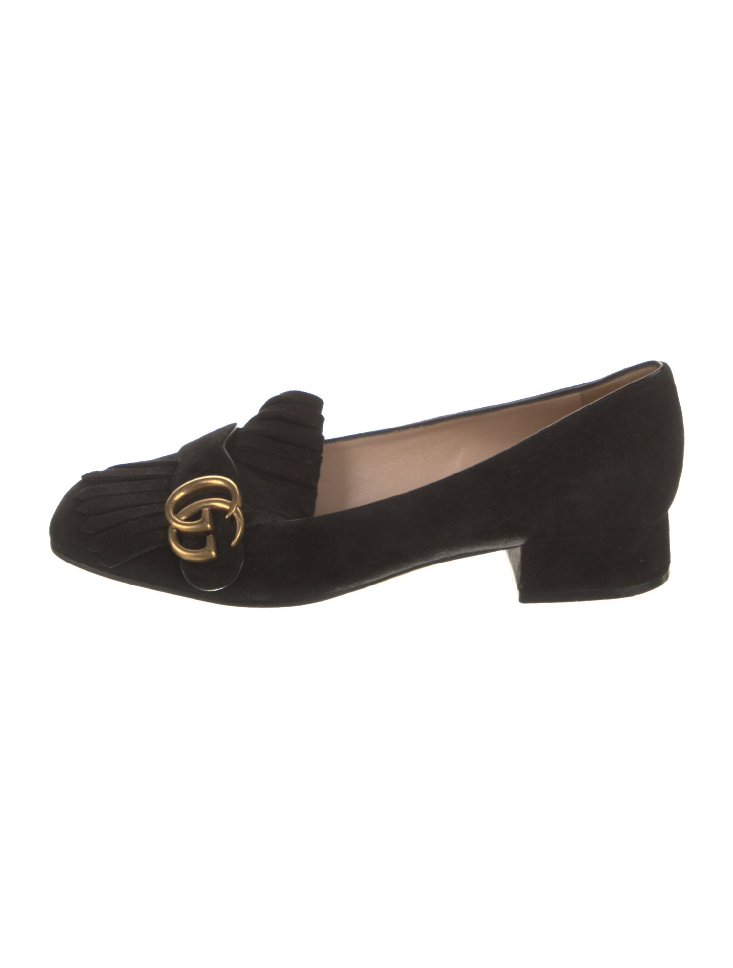 Gucci Double G Logo Suede Pumps