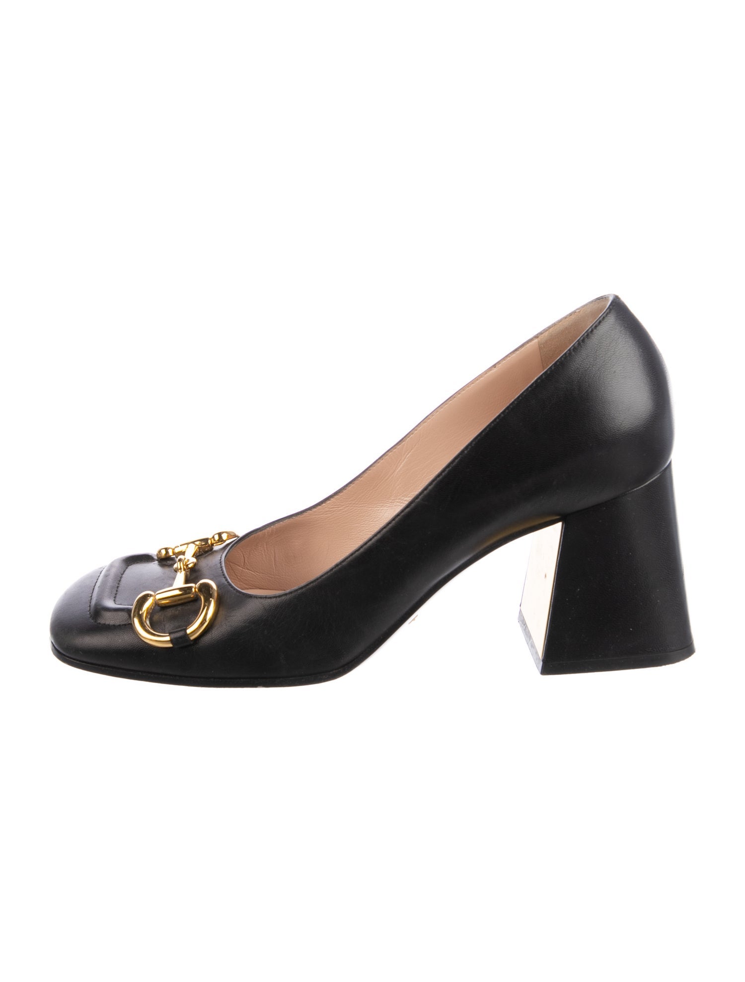 Gucci Horsebit Accent Leather Pumps