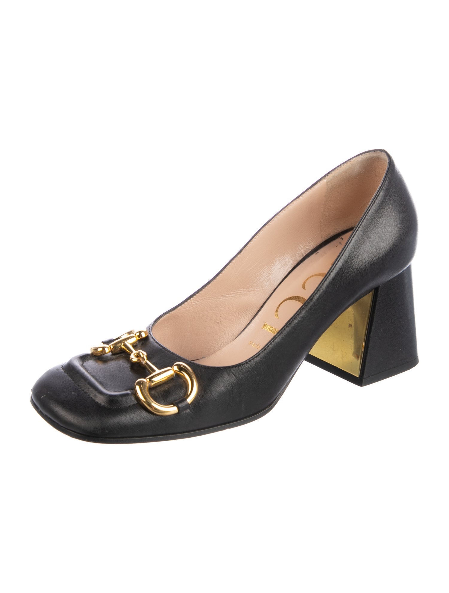 Gucci Horsebit Accent Leather Pumps