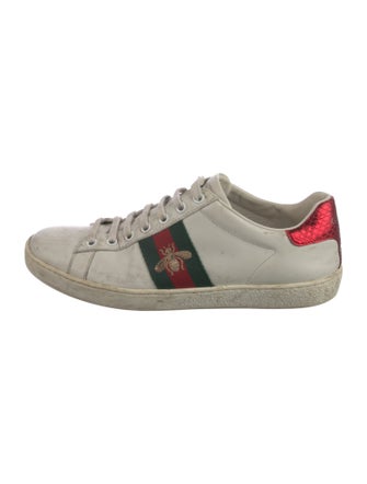 Gucci Web Accent Leather Sneakers