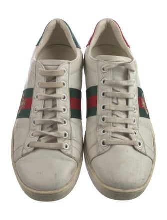 Gucci Web Accent Leather Sneakers