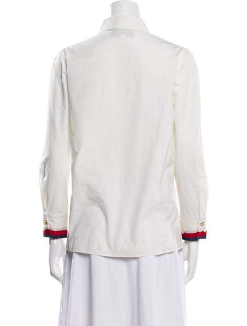 Gucci Mock Neck Long Sleeve Button-Up Top