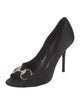 Gucci Horsebit Accent Satin Pumps