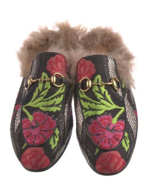 Gucci Horsebit Accent Floral Print Mules