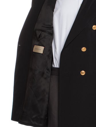 Gucci Web Accent Wool Peacoat