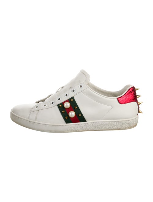 Gucci Web Accent Leather Sneakers