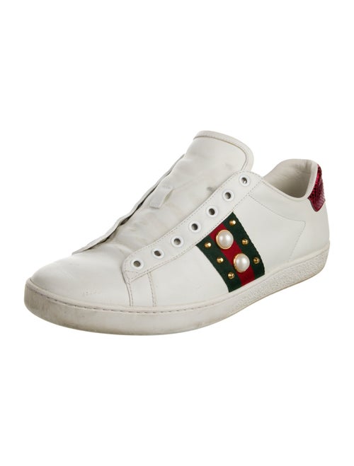 Gucci Web Accent Leather Sneakers