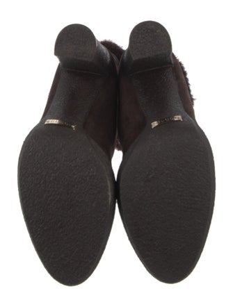 Gucci Suede Tassel Accents Lace-Up Boots