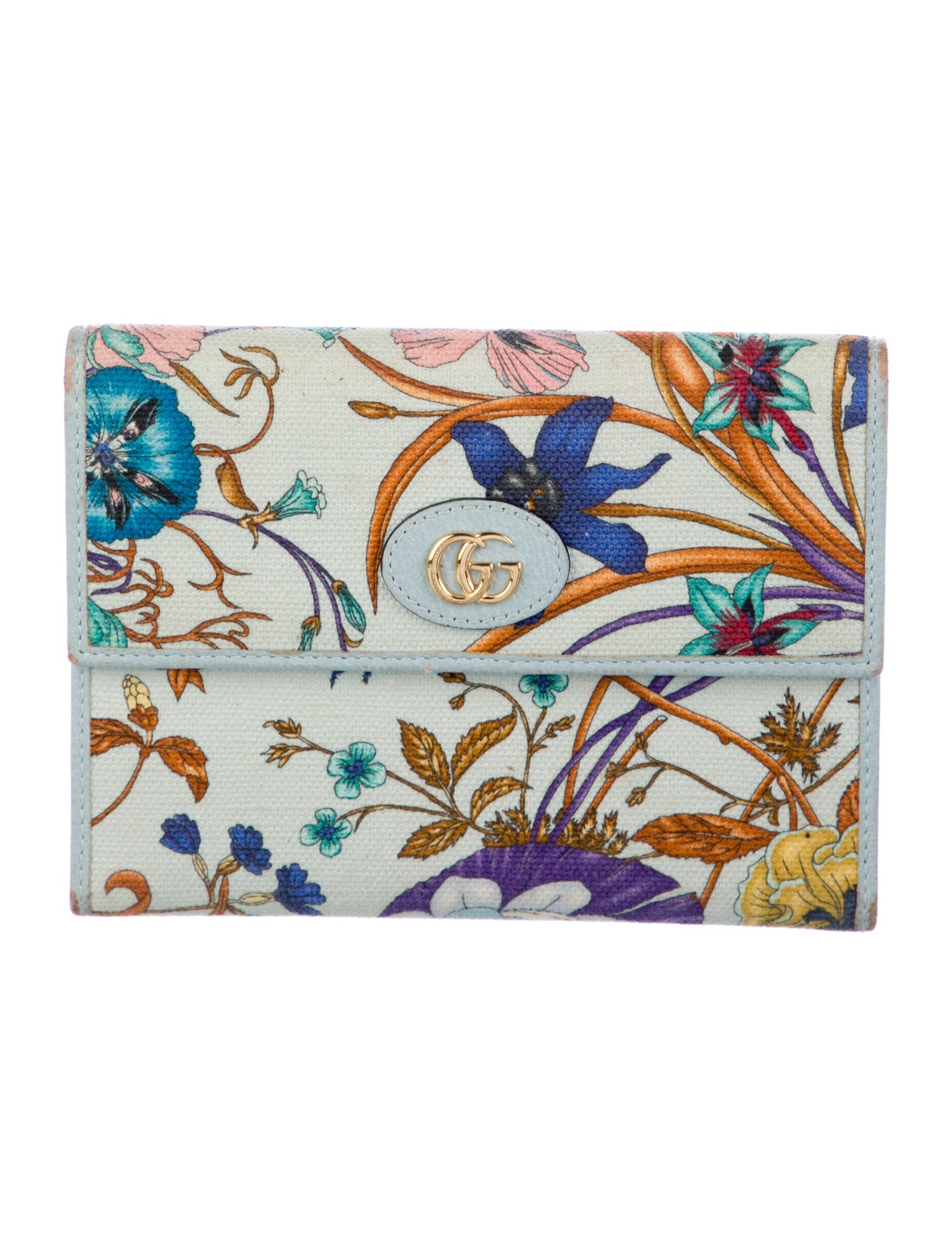 Gucci Flora Print Canvas Trifold Wallet