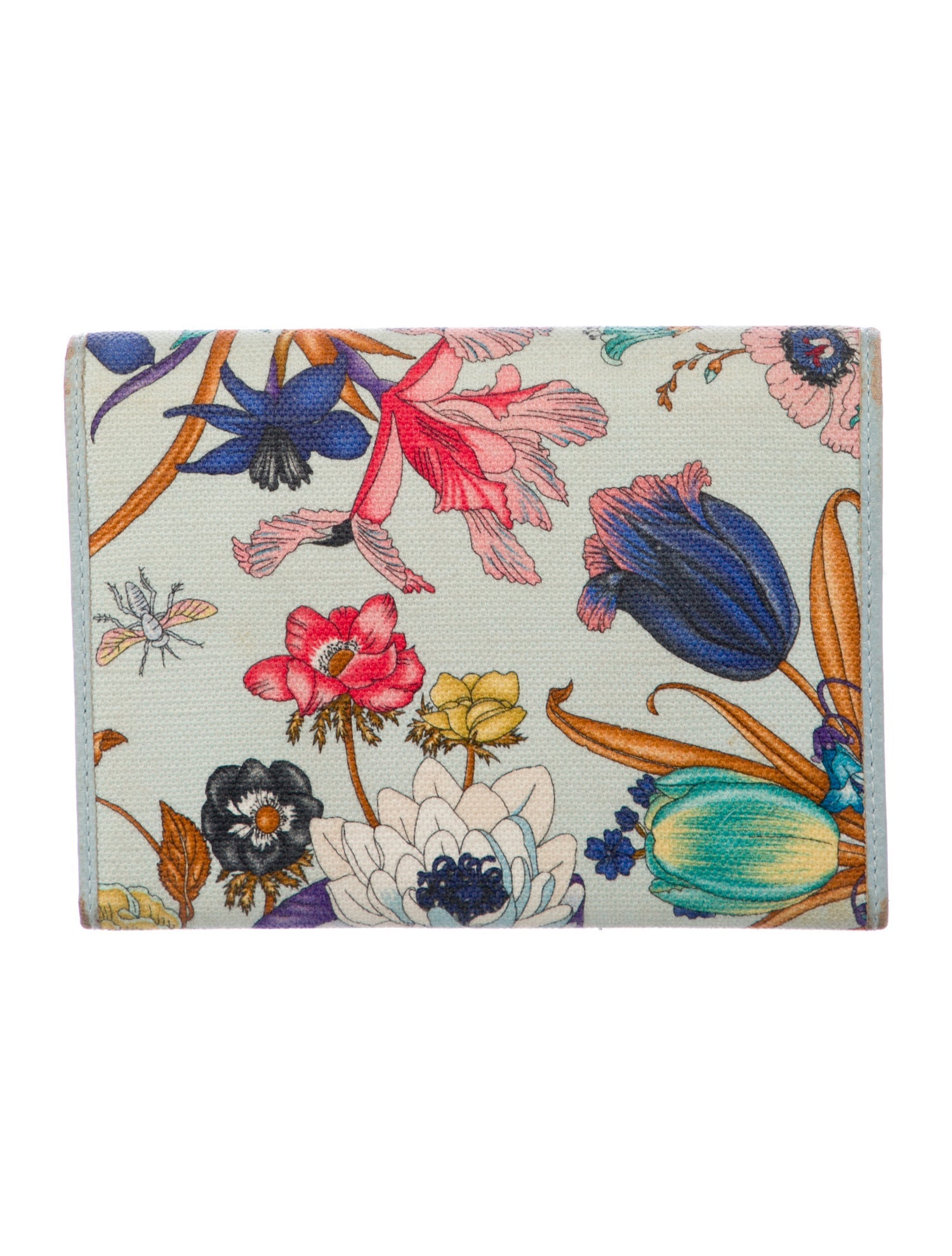 Gucci Flora Print Canvas Trifold Wallet