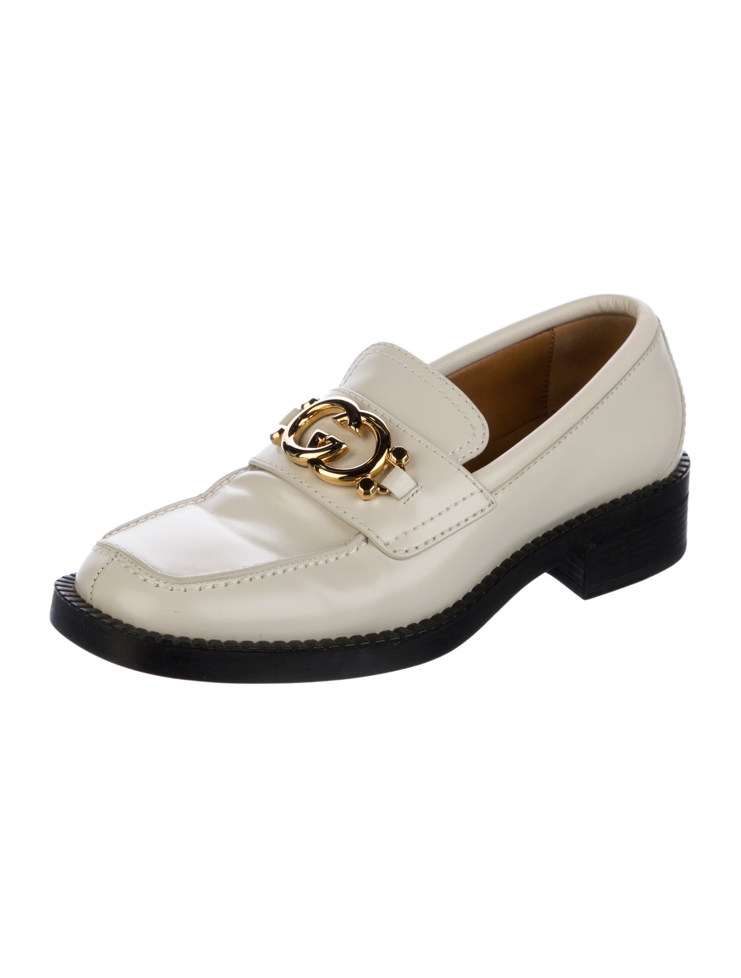 Gucci Double G Logo Leather Loafers