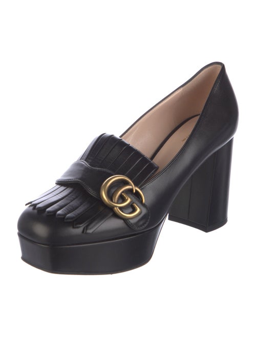 Gucci Running GG Logo Leather Pumps