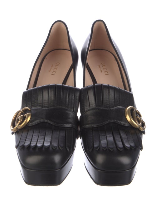 Gucci Running GG Logo Leather Pumps