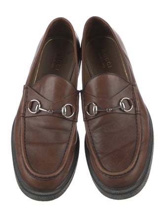 Gucci Horsebit Accent Leather Loafers