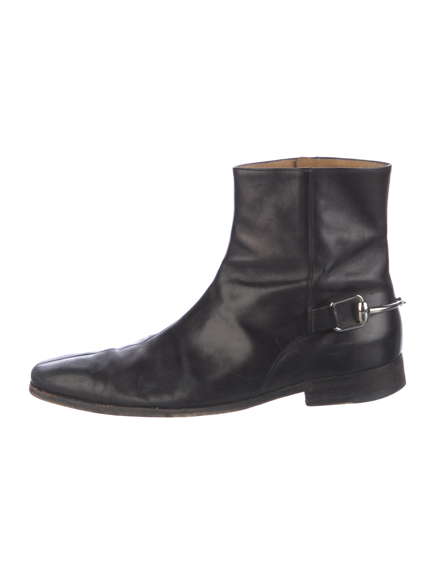 Gucci Horsebit Accent Leather Boots